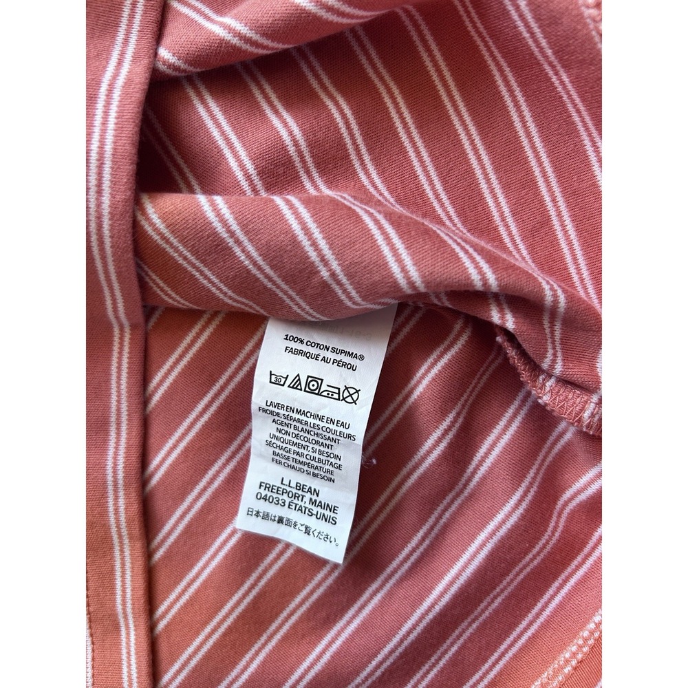 L.L. Bean Women's Small Petite Orange Stripe 3/4 Sleeve Casual Mature Preppy EUC - Picture 7 of 8